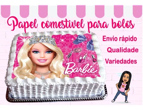 Papel De Arroz Para Bolo De Aniversário Barbie - Mod 4