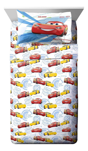 Edredón Super Suave Cars 3 Disney Pixar Cama Individual 4pzs