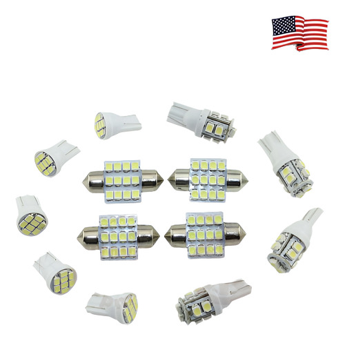 13pcs T10 158 De 31mm Blanco Led Luces Interior Kit Paquete 