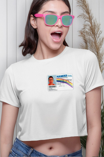 Playera Crop Top Identificación Falsa De Mclovin