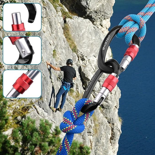Mosqueton De Escalada 25kn Aluminio Para Aparejos Cuerdas