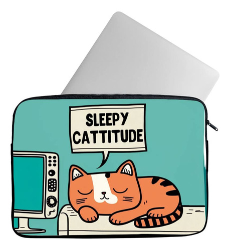 Funda Cattitude Mac Book Pro 14  Para Portatil Diseño Gato