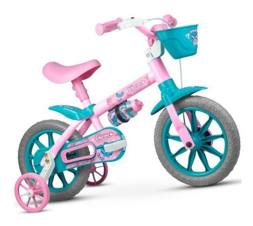 Bicicleta Aro 12 Charm Criança Bike Rosa Cestinha Infantil