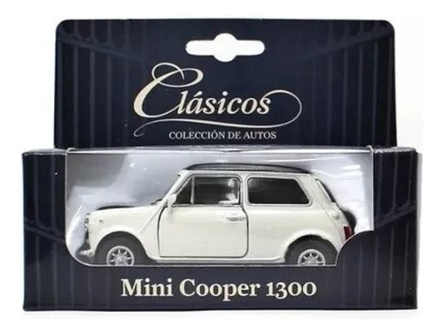 Auto Coleccionable Mini Cooper 1300 Colección Autos Clásicos Color Blanco