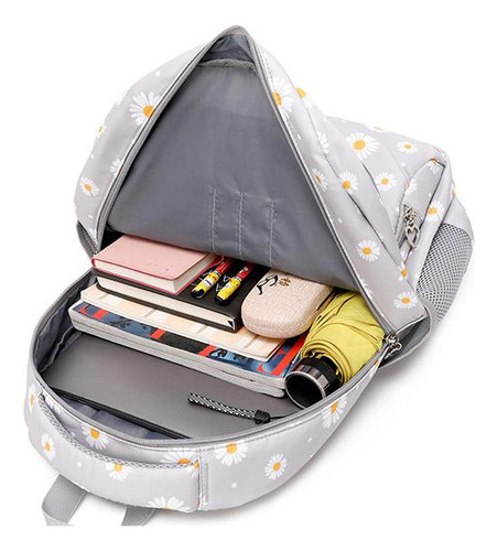 Bonito Kit De Mochila Para Computadora Femenina Con Flores T