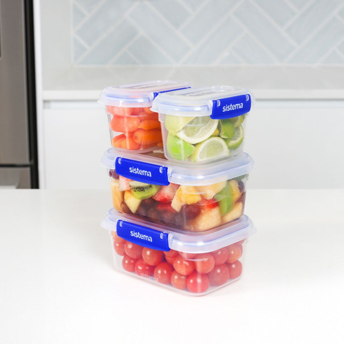 Set De 4 Contenedores Sistema Klip It Plus 400ml Y 1l