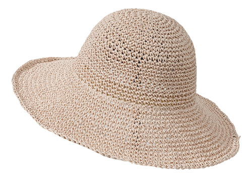 Sombrero De Paja De Ala Grande Plegable, Sombrero De Playa C