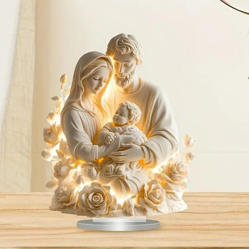 2d Jesús Figura Santa Decoración Familia Sagrada Blanca