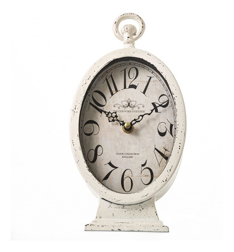 Reloj De Escritorio Vintage Estilo Shabby Chic De Metal Oval
