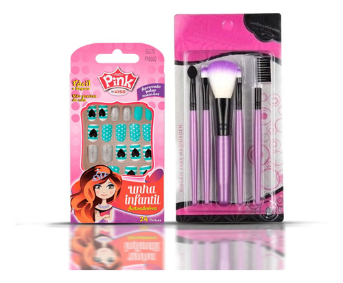 Imagem 4 de 7 de Kit Infantil C/ Maquiagem Mochila + Polvo Pelúcia Bz141