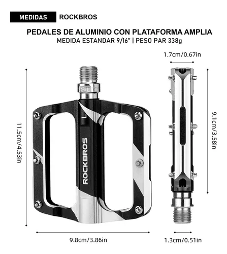 Par De Pedales Para Bicicleta Medida Universal 9 16
