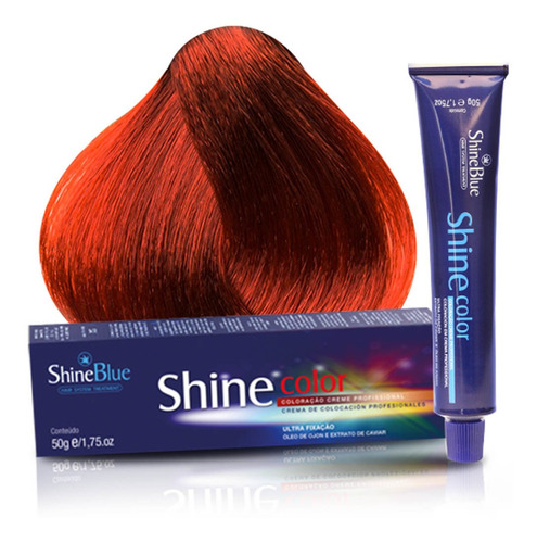 Coloração 8.34 Louro Claro Dourado Acobreado Shine Blue 50g