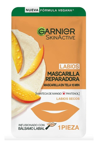 Pack 5 Mascarillas Para Labios Garnier Rehidratante Mango