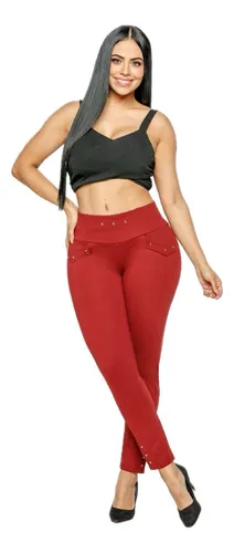 Leggins Dama En Color Vinotinto