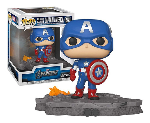 Boneco Funko Pop Capitão América Avengers Marvel 589 Deluxe