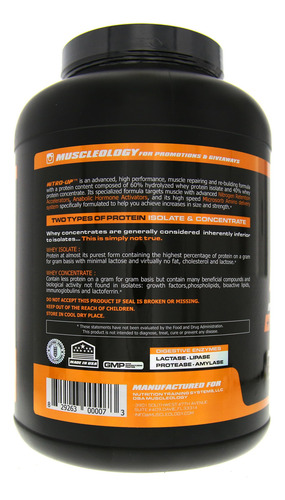 Muscleology Nitro-up Hydrolyzed Whey Isolate Protein, Infuse