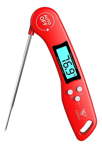 Termometro Para Alimentos, Carne Inmantado De Mano Color Rojo