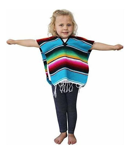 Del Mex - Disfraz De Poncho De Sarape Mexicano Para Niños Y