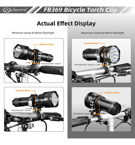 Lightfe - Soporte Para Linterna De Bicicleta Fb369 De Aleaci