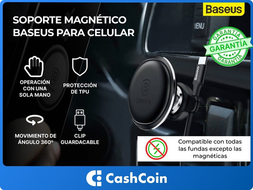Imagen 3 de 10 de Soporte Baseus Auto Magnético Celular Tablet Gps Negro
