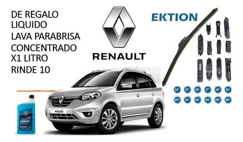 Juego Kit Escobillas Renault Koleos Desde 2009 Al 2018