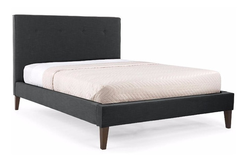 Base Cama Queen Size Boston Pino Tapizada - Madera Viva