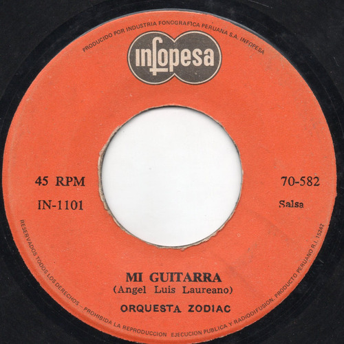 Orquesta Zodiac Mi Guitarra  45 Rpm Popsike