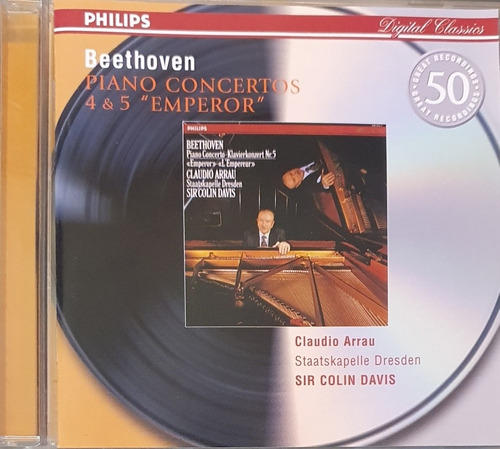 Cd Beethoven - Claudio Arrau - Colin Davis - Piano 4 And 5