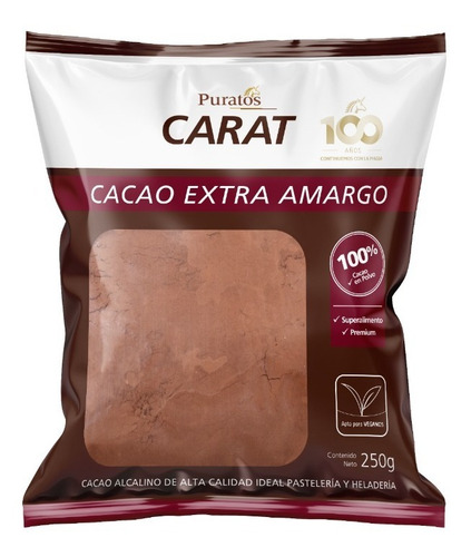 Cacao Alcalino Vegano Extra Amargo  Puratos 250g