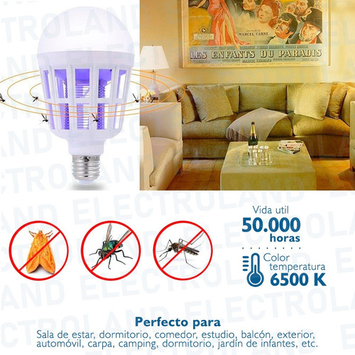 Lampara Led Mata Insectos Mosquitos Foco 15w 220v E27