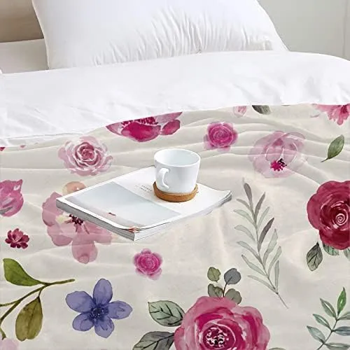 Manta Floral De Flores Silvestres, Manta De Franela Suave Y