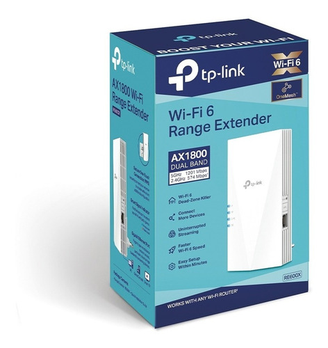  Extensor Tp-link Ax1800 Wi-fi 6 Gigabit Blanc Onemesh Re600