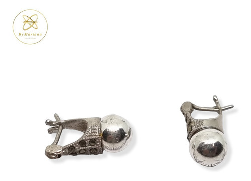 Imagen 2 de 5 de Aros Plata Lady Di Perla Plata 6mm