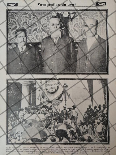 Afiche Antiguo .venustiano Carranza Y Su Gabinete 1914