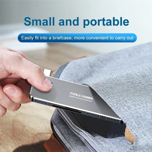 A A Adaptador Hub 5 En 1 Con Lector Usb 3.0 Tipo C A 4k Hdmi