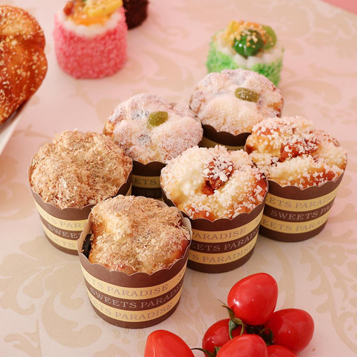6x Comida Artificial Tazas De Tortas Cupcakes Accesorios De