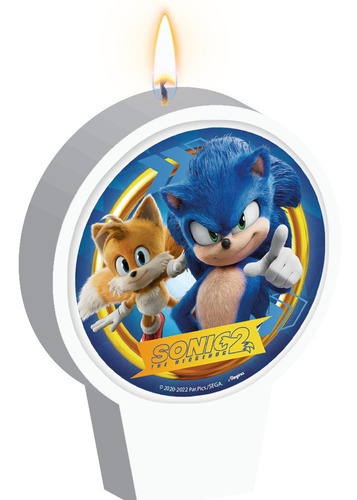 Vela Sonic 2 Para Bolo - Aniversário E Festa