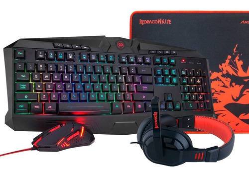 Kit Redragon 4 En 1 S101ba-sp Teclado Mouse Audifono Pad