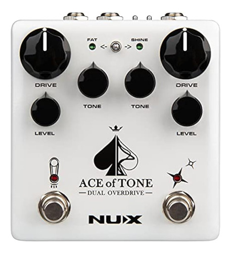 Nux Ace Of Tone Dual Overdrive Pedal Apilado Con Tubeman Mki