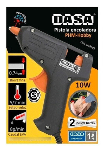 Pistola Encoladora Dasa 10w Hobbies + 2 Barras De Silicon Lb