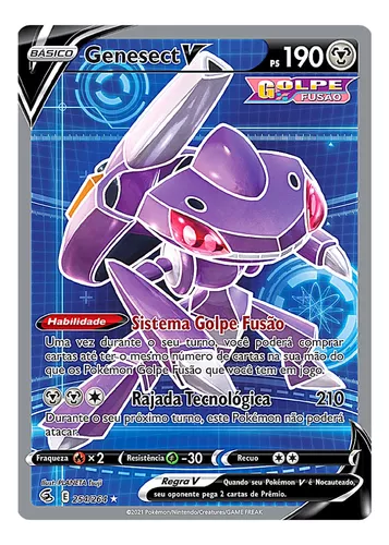 Carta Pokémon Genesect V Full Arte Coleção Golpe Fusão