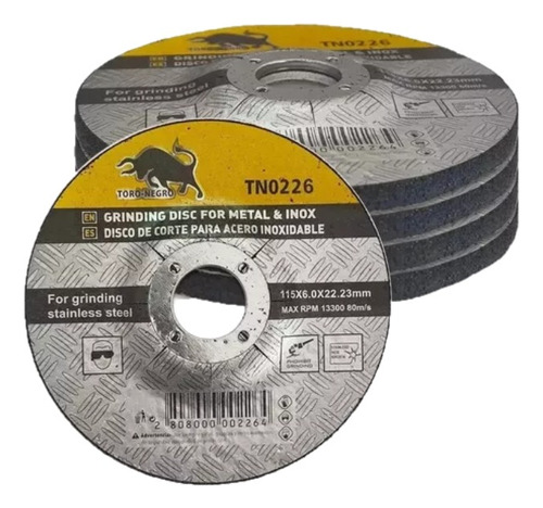 Discos De Desbaste 115x6.0x22.23 (4 1/2x6mm) Pak 5 Un