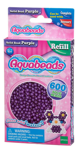 Aquabeads Solid Bead Pack Violeta 600 Cuentas Juego Infantil