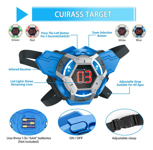 Conjunto De Pistolas Laser Tag Ivoxex Com Coletes Digitais D