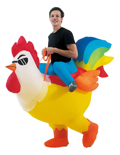 Kooy Disfraz Inflable De Gallo Para Montar En Pollo, Disfraz