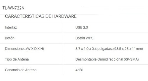 Adaptador Wifi Usb Tp Link Tl Wn722n 150 Mbps Con Antena