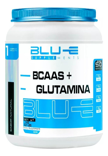Aminoácidos Bcaas + Glutamina Blu-e 1kg Sabor Mora
