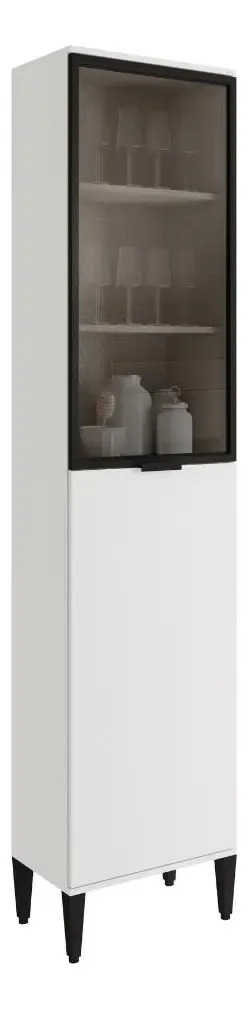 Paneleiro Miami 1pt + 1pt Vidro 5prat Carraro Branco Branco