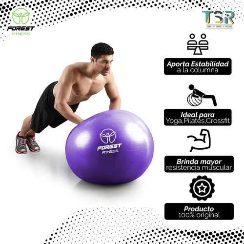 Imagen 3 de 8 de Pelota Yoga Ball Forest Fitness Esferodinamia 85 Cm Gym