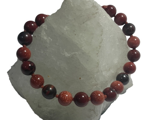 Psb1638 Pulsera Piedra Obsidiana, Jaspe, Goldstone 